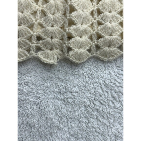 Tami Wool crochet Skirt British Crown Colony Of Hong Kong Cream 10 VTG *FLAWS* - Picture 7 of 16